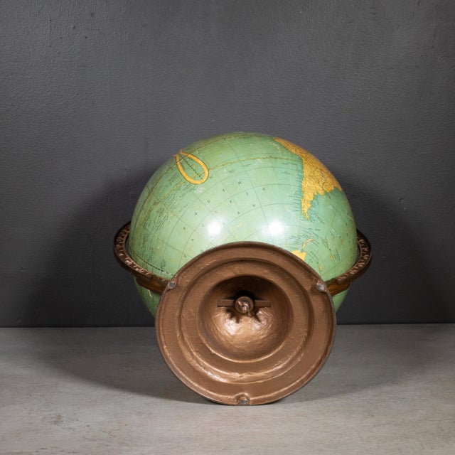 Metal Art Deco Cram's 12 Inch Terrestrial World Globe c.1930-1939 For Sale - Image 7 of 7