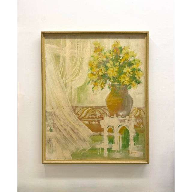 Abstract Vintage Abstract Still Life Oil Painting on Canvas Signed by the Artist For Sale - Image 3 of 7