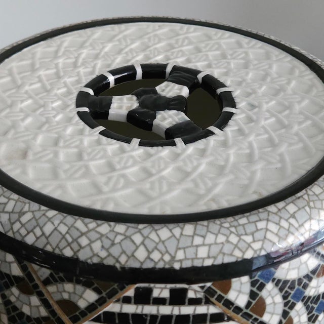 Art Nouveau Ceramic Garden Stool, in Flawless conditions. Designed 1890 to 1919