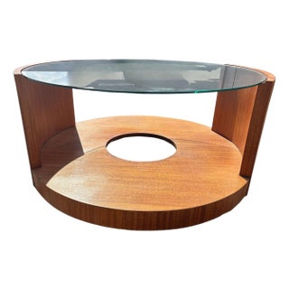 1950s Modernist Mahogany and Glass Coffee or Cocktail Table by Gilbert Rohde For Sale