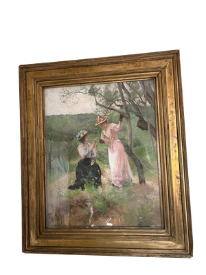 Ferdinand Heilbuth, La Lettre, 1800s, Pastel, Framed