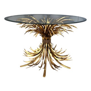 Gilt Metal and Glass Dining Table from Coco Chanel, 1960s For Sale