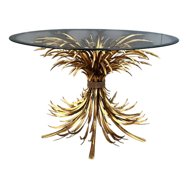 Gilt Metal and Glass Dining Table from Coco Chanel, 1960s For Sale