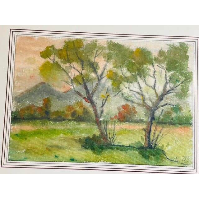 Pair Vintage Watercolours Landscape Austrian For Sale - Image 4 of 4