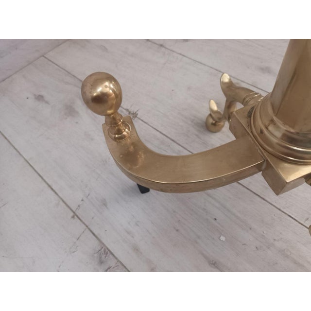 Antique Brass Fire Dogs, Set of 2 For Sale - Image 12 of 14