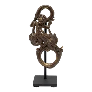 Early 19th Century Bronze Wrathful Deity Ring on Stand