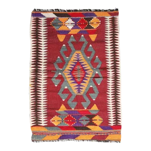 Vintage Handmade Flatweave Turkish Floor Kilim