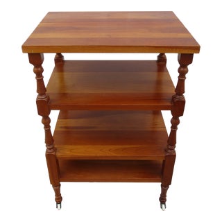Carl Forslund Cherry Four Tier Side Table or Cart For Sale