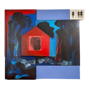 John M Mitchell, Large Painting Photo Collage Martin Luther King African American Civil Rights 1996