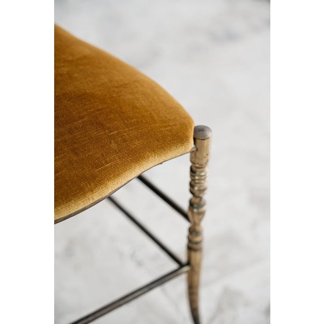 Hollywood Regency Italian 3-Arch Chiavarina Chair in Brass, 1950s For Sale - Image 3 of 12