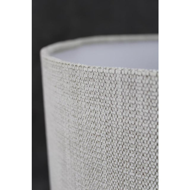 White Ceramic Table Lamp with New Fabric Shade, Italy, 1970s For Sale - Image 8 of 11