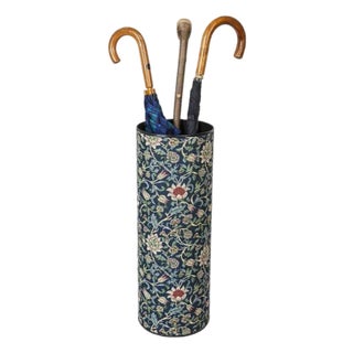 Evenlode Blue Flowers Tapestry Umbrella Stand For Sale