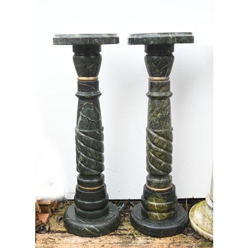 Italian Marble Pedestals, Set of 2 For Sale - Image 15 of 15