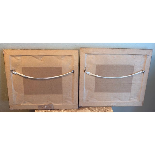 Vintage Miniature Mexican Themed Paintings Signed, Framed - a Pair For Sale - Image 11 of 12