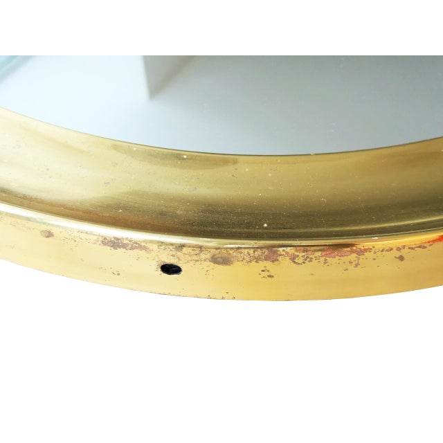 Large Italian Brass Wall Mirror, 1970s For Sale - Image 13 of 14