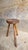 Brutalist style oak stools. Robust and stable. Cut from the mass. Height 53.5 cm. Width 40 / 43 / 44 cm.