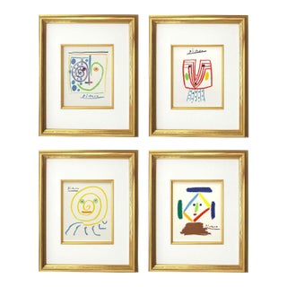 1960s Picasso Lithograph Set of 4 Framed 77-87-135-145 For Sale