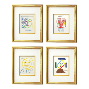 1960s Picasso Lithograph Set of 4 Framed 77-87-135-145