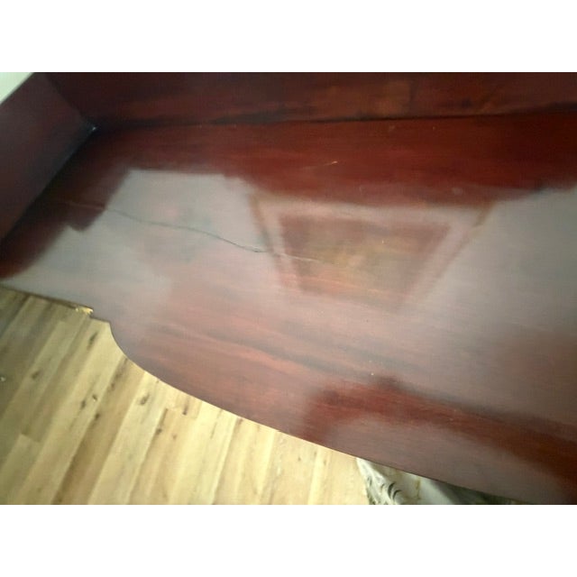 Traditional Antique 1920s Federal Revival Flame Mahogany Serpentine Sideboard For Sale - Image 3 of 4