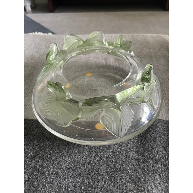 Lalique "Lierre" (Ivy Leaf) crystal coupe 8” centerpiece bowl. This specific piece was originally designed by Marie-Claude...