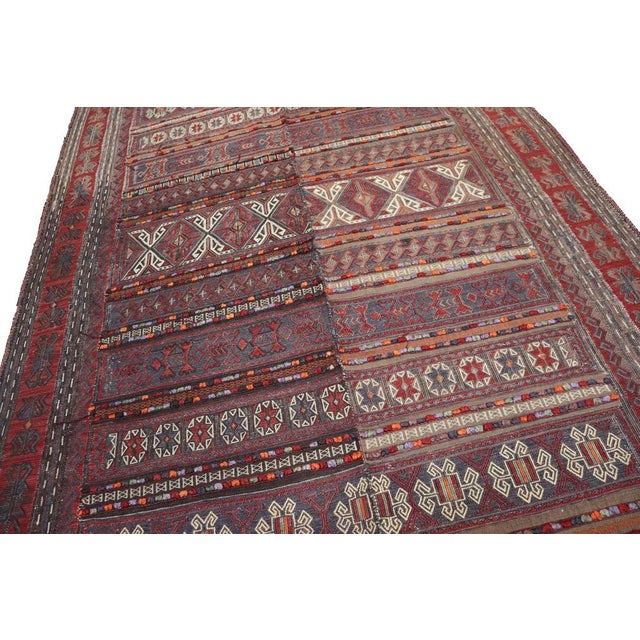 Textile Afghan Oriental Nomadic Beloch Sumakh Kilim Runner Rug, 1920s For Sale - Image 7 of 17