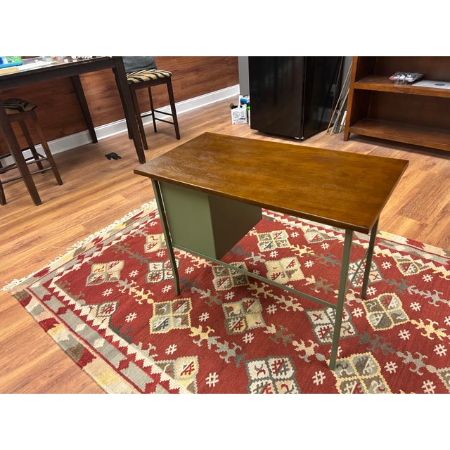 Mid Century Modern Desk (With Chair Included) For Sale In Raleigh - Image 6 of 12