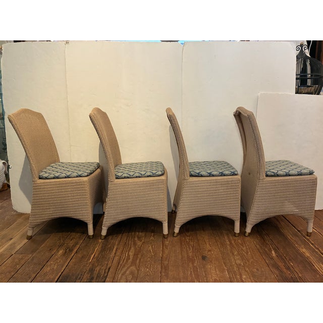 Lloyd Loom Woven Dining Chairs With Custom Kravet Cushions-Set of 4 For Sale - Image 15 of 18