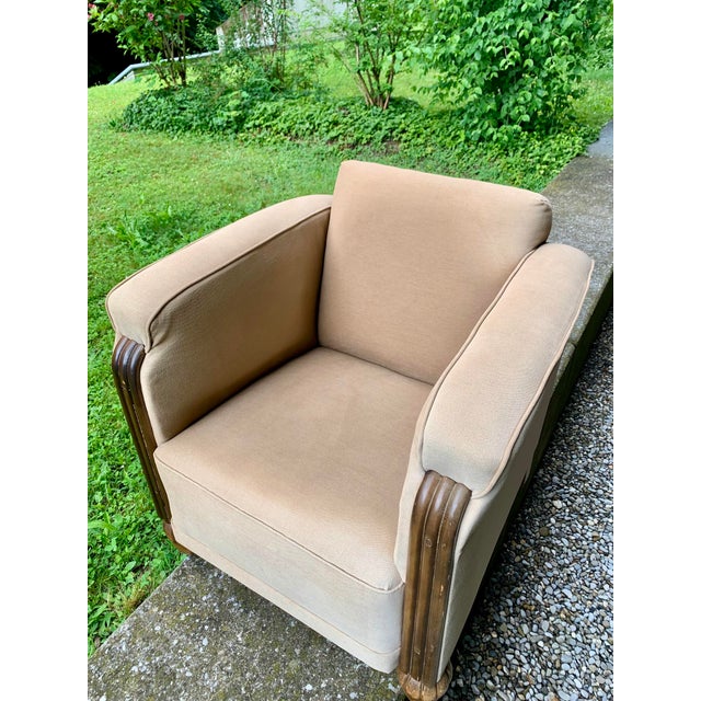 Very nice pair. Original from the period. Probably reupholstered at some point.