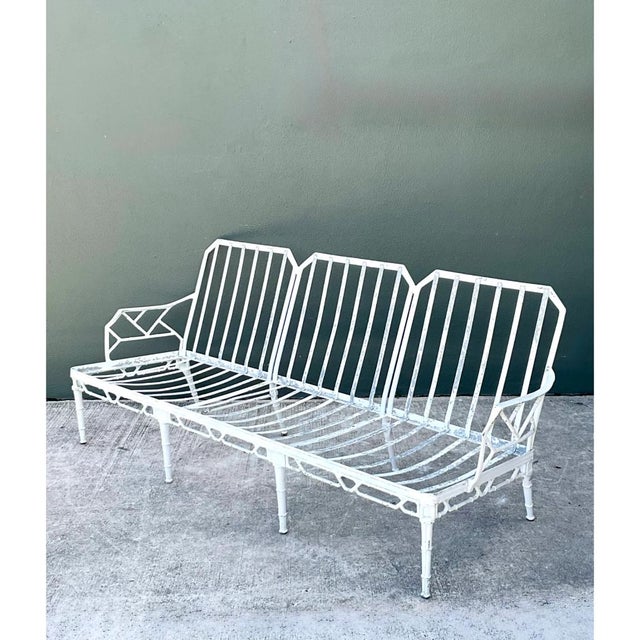 Mid-Century Modern Retro Brown Jordan Metal “Calcutta” Outdoor Sofa For Sale - Image 3 of 12