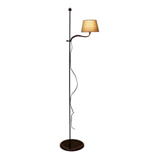 Adjustable Wrought Iron Floor Lamp For Sale