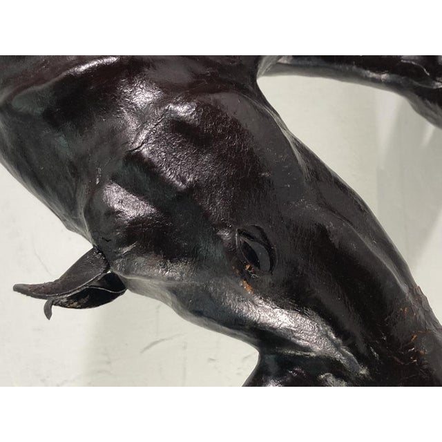 A lovely midcentury leather rhino generally attributed to England but Anglo-Indian is certainly possible. The rhino is in...