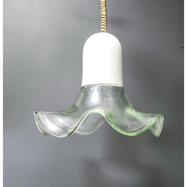 Murano Glass Pendant Light attributed to Roberto Pamio and Renato Toso for Leucos, 1970s For Sale - Image 6 of 12