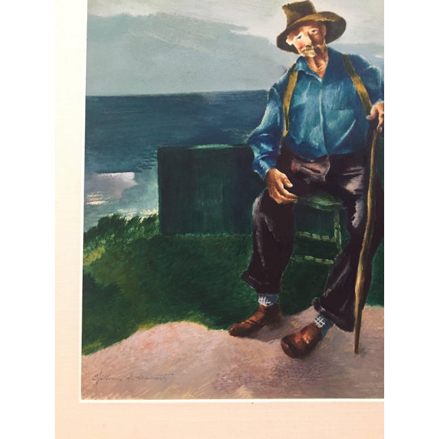 William S. Schwartz, Portrait of an Old Man with Cane, Important Chicago Modernist WPA Artist, c. 1940 For Sale - Image 4 of 6