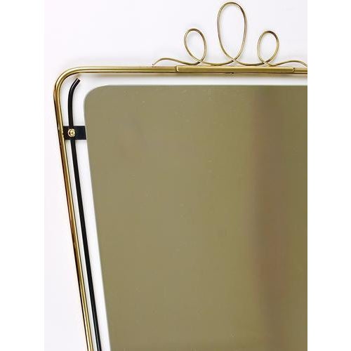 Metal Mid-Century Modern Brass Loops Wire Wall Mirror, Italy, 1950s For Sale - Image 7 of 17