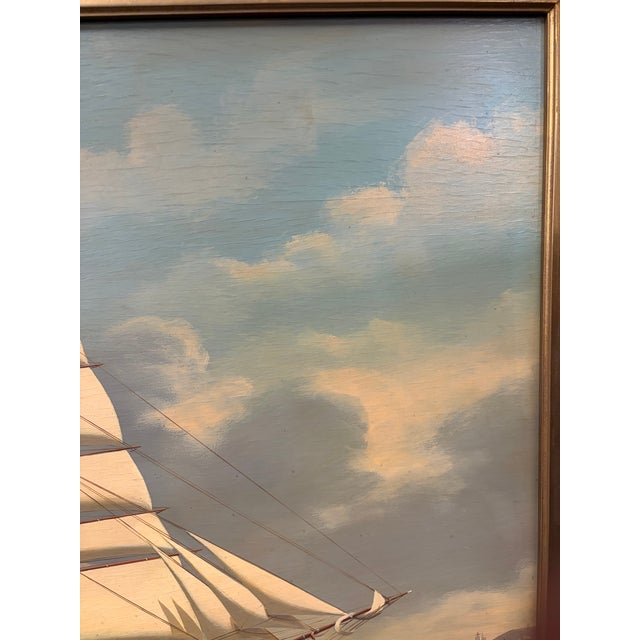 1960s Salvatore Colacicco Original Marine Seascape Oil Painting For Sale - Image 4 of 10