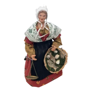 Aix De Provence Santons Richard Clay Sculpture of a Woman Fish Seller