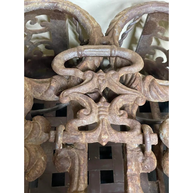 Antique French Country Cast Iron & Wrought Iron Wine Bottle Holder Display Stand For Sale - Image 11 of 12