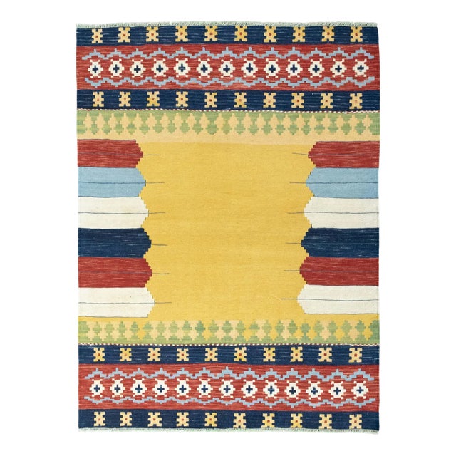 Handwoven Wool Kilim Rug For Sale