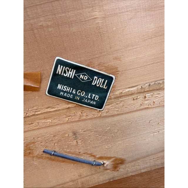 Purple VTG Nishi & Co Japanese Geisha Doll in Ornate Kimono w/ Guitar on Bamboo Stand For Sale - Image 8 of 9