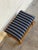 Blue Striped Upholstered Oak Ottoman Danish Mid-Century Modern 1970s For Sale In Los Angeles - Image 6 of 9