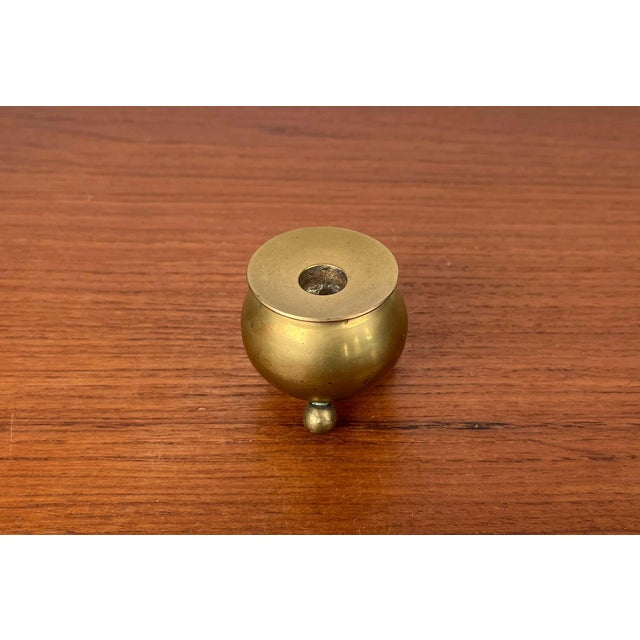 Metal Mid-Century Modern Traditional Swedish Brass Candleholder, 1960s For Sale - Image 7 of 14