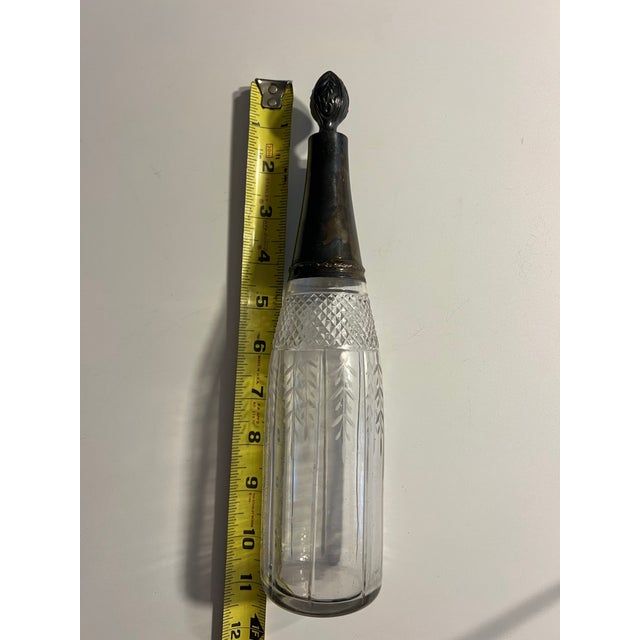 1900 - 1909 Vintage French Silver & Crystal Decanter / Cruet For Sale - Image 5 of 10