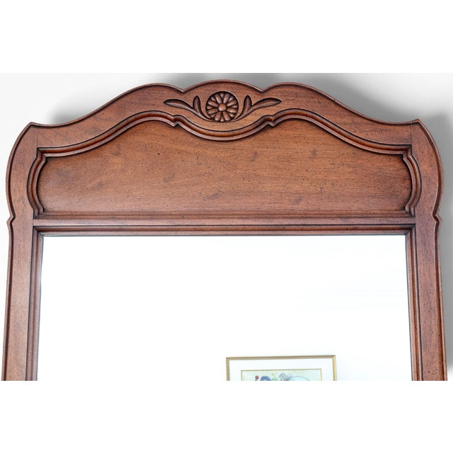 Vintage French Provincial Carved Fruitwood Mirror by John Stuart for John Widdicomb An exceptional vintage French...