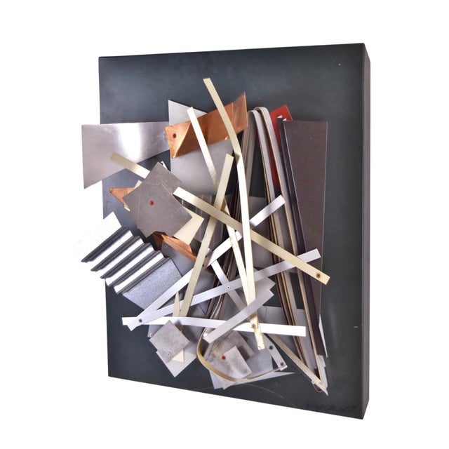 Vintage Modernist Metal Scrap Remnant Assemblage Wall Sculpture For Sale - Image 4 of 8