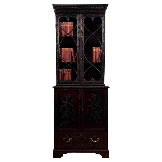 19th Century English Mahogany Cabinet Vitrine For Sale - Image 13 of 13