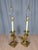 Pair Stiffel Brass Column Faux Candlestick Table Buffet Lamps For Sale - Image 6 of 17