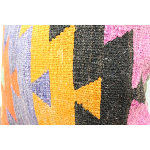 Mustard Turkish Kilim Decorative Pillow Cover - 19"x19" For Sale - Image 8 of 10