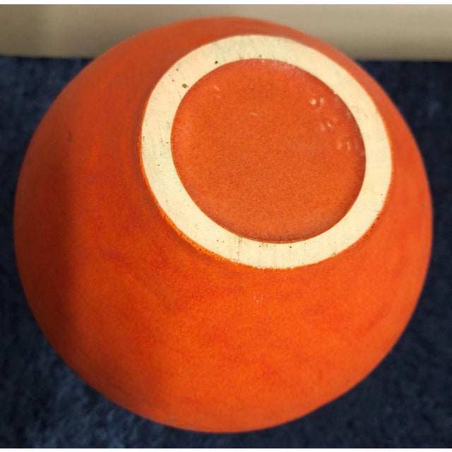 German Orange-Brown Glazed Ceramic Jug Vase, 1970s For Sale - Image 4 of 5