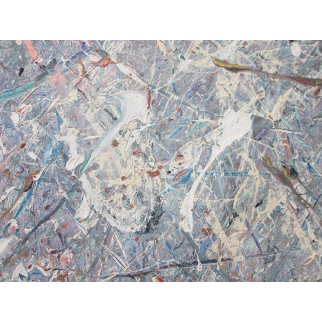 Mid 20th Century Large Splatter Art With Shimmer Signed For Sale - Image 5 of 7