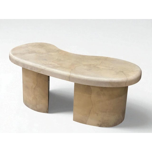 Rare Karl Springer Goatskin Freeform Desk with/1 drawer, 1988. Original beautiful condition. Very few of these Freeform...